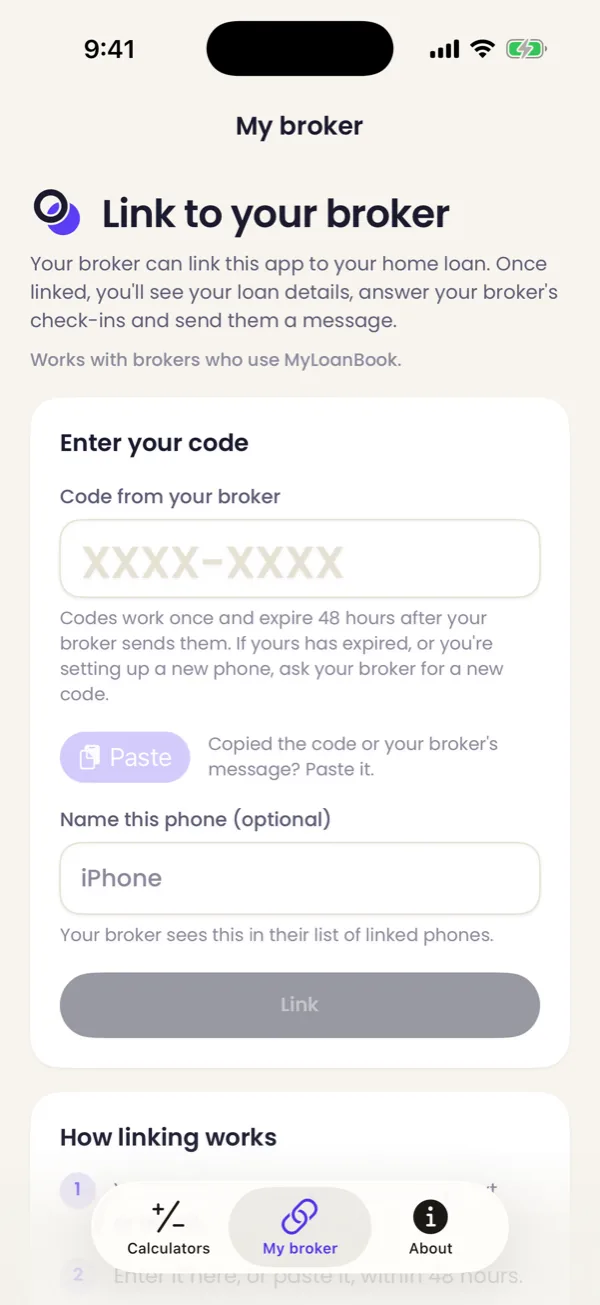 Linking Offsetly to a broker with a one-time code